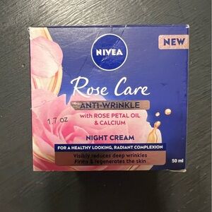 Nivea Rose Care Anti-Wrinkle Night Cream, NWT 1.7 oz. 50 ml